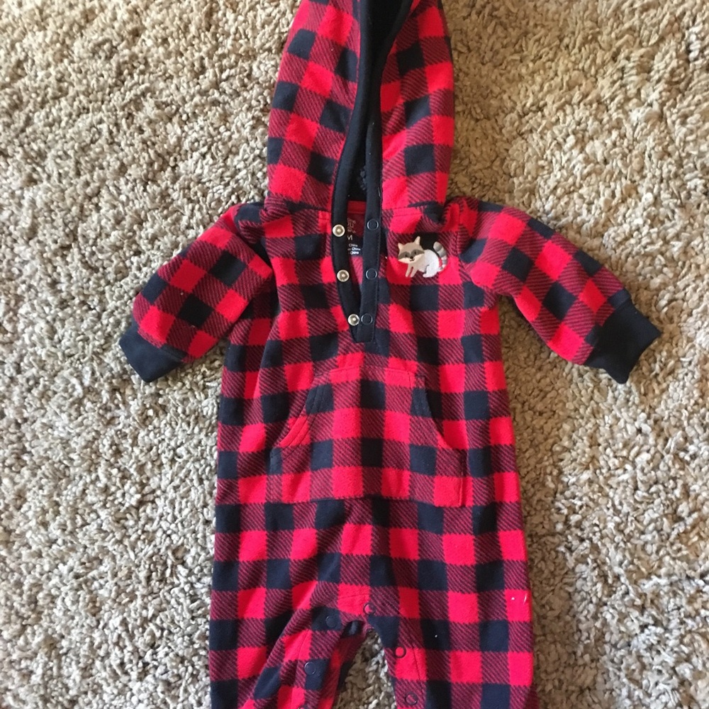 Red flannel cozy onsie